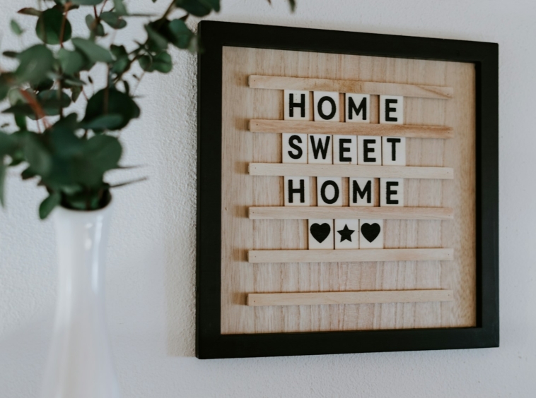 brown home sweet home wall frame